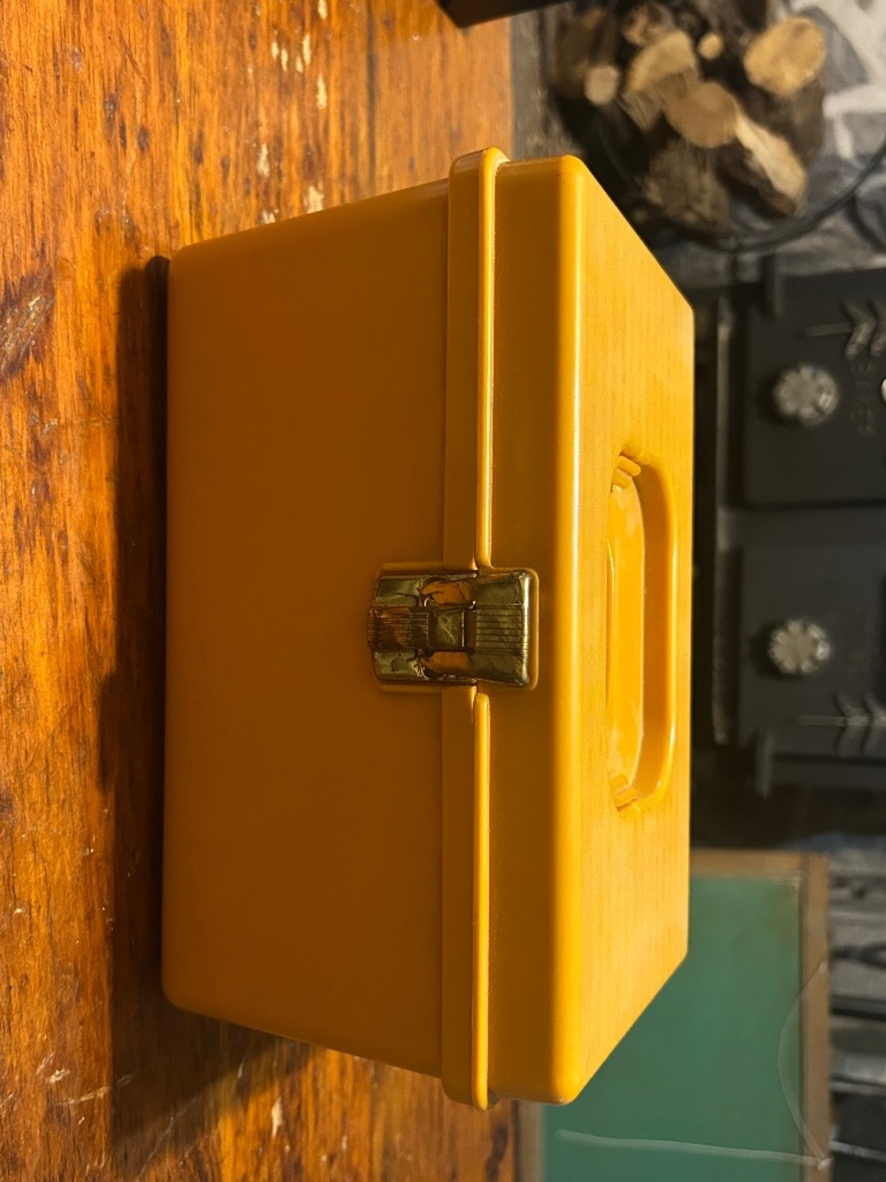 Wil-Hold Wilson Plastic Mustard Small Empty Sewing Box